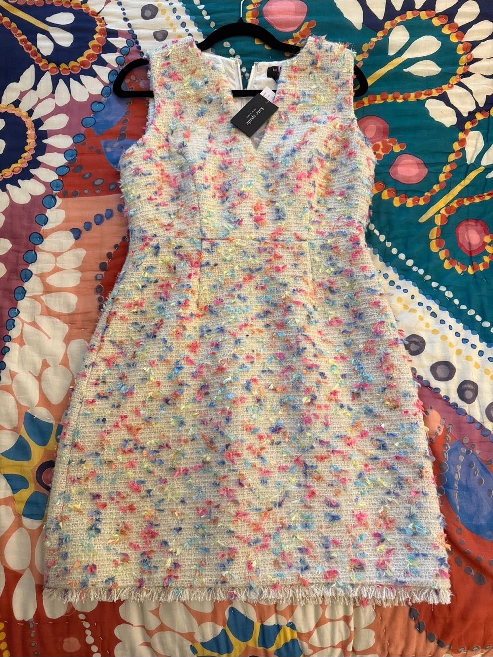 kate spade Cream Multicolor Confetti Tweed Mini Dress